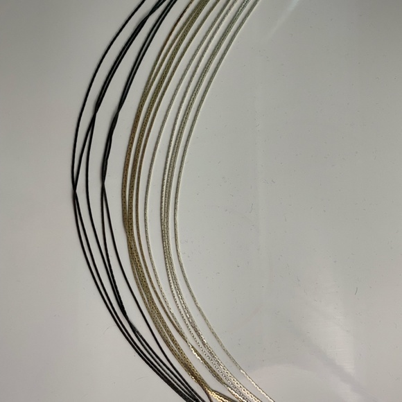 Silver/Gold/Black Layered Chain Necklace - Picture 3 of 4